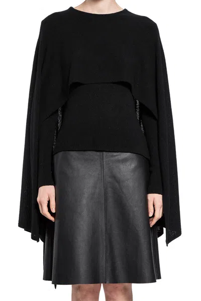 Totême Toteme Layered Cape-effect Silk Jumper In Black