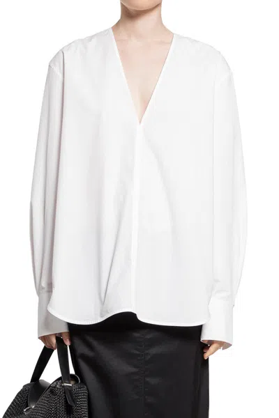 Totême Toteme White V-neck Shirt In White