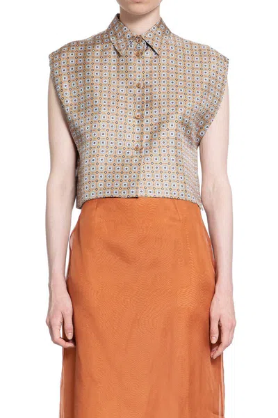 Prada Woman Brown Shirts In Nude