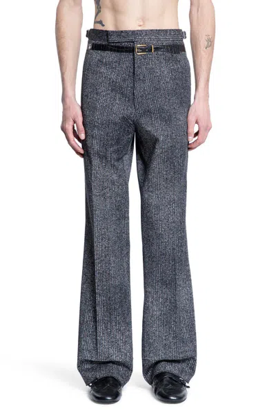 Prada Man Grey Trousers In Blue