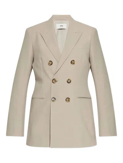 Ami Alexandre Mattiussi Long-sleeved Suit Jacket In Neutral
