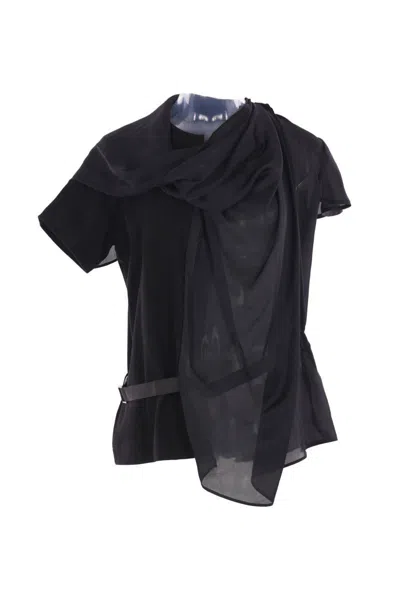 Sacai Short-sleeved Blouse In Black