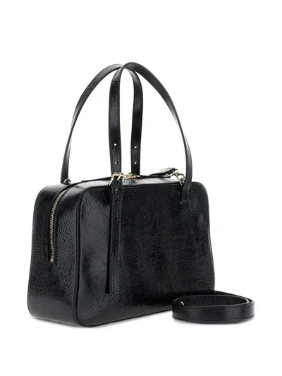 Apc Virginie Black Shoulder Bag With Removable Shoulder Strap And Front Logo In Leather Woman In Black
