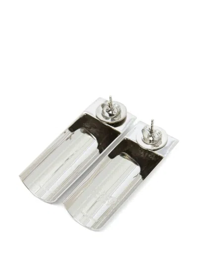 Mm6 Maison Margiela Numbers-motif Earrings In Metallic