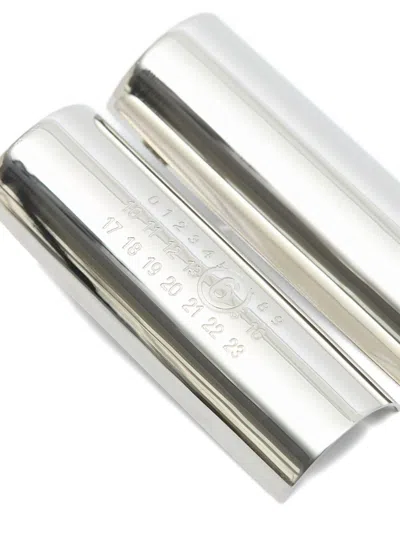 Mm6 Maison Margiela Numbers-motif Earrings In Metallic