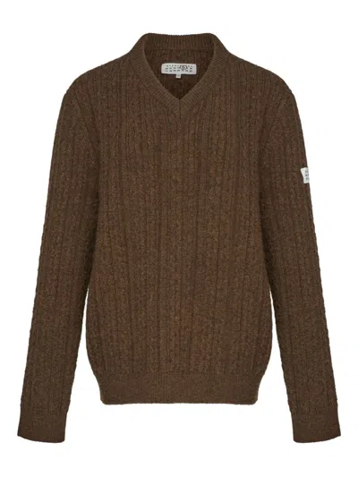 Mm6 Maison Margiela V-neck Clothing In Brown