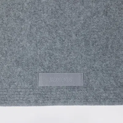 Jacquemus Gray Scarf With Grosgrain Logo In Gray