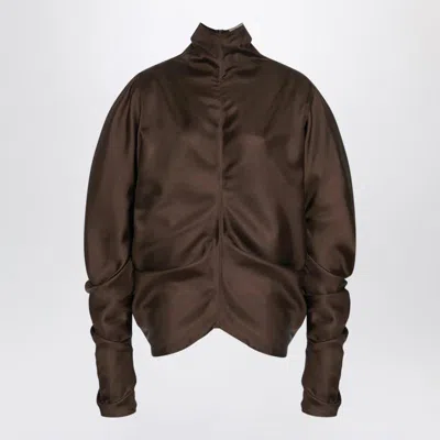 The Row Miles Top In Taupe In Brown