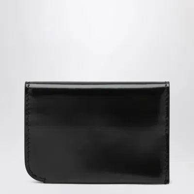 Jacquemus Curved Calf Leather Cardholder In Black