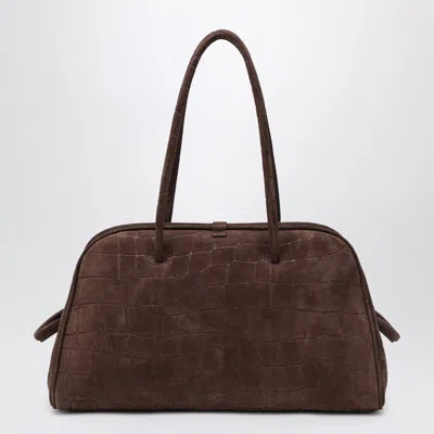 Jacquemus Womens Dark Brown Le Turismo Embossed Leather-suede Shoulder Bag In Brown