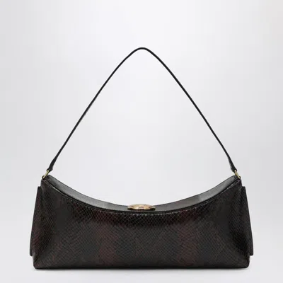 Jacquemus Embossed Python-effect Leather Ovalo Clutch Women In Brown