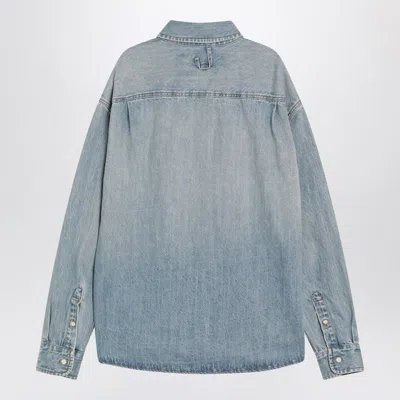 Jacquemus Signature Logo Denim Shirt In Green