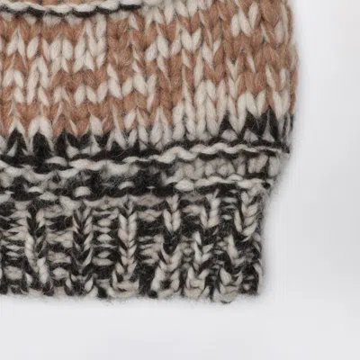 Roberto Collina Camel Mouliné-effect Beanie In Multi