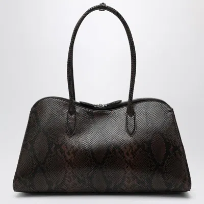 Stella Mccartney Espresso Snake-effect Ryder Tote Bag In Brown