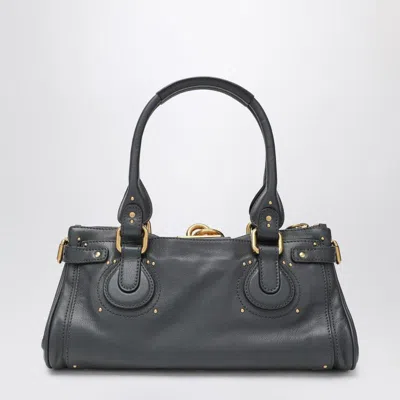 Chloé Chloe Paddington Grained Leather Shoulder Bag In Gray