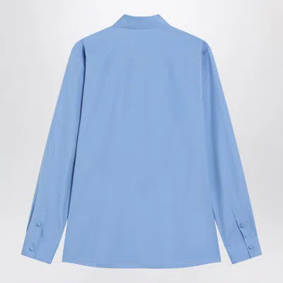 Valentino Long Sleeve Poplin Shirt Featuring Collar In Blue