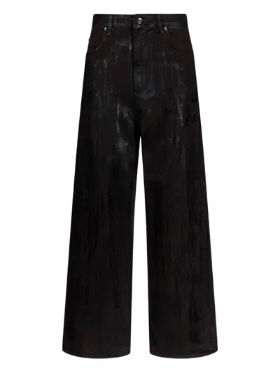 Liu •jo Flared Jeans With Coated Detailing In Black