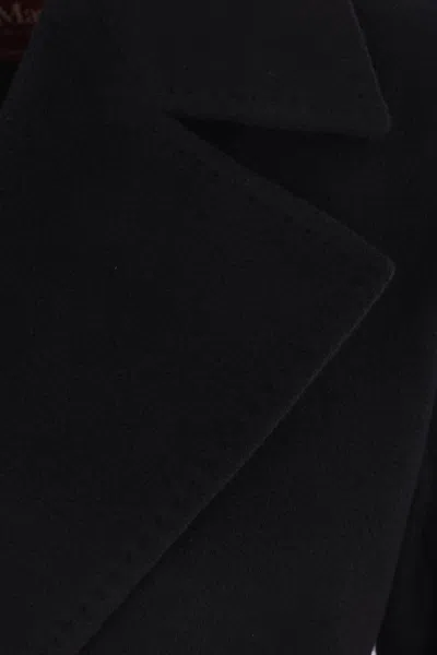 Max Mara Belted Cashmere Double-breasted Coat In Black