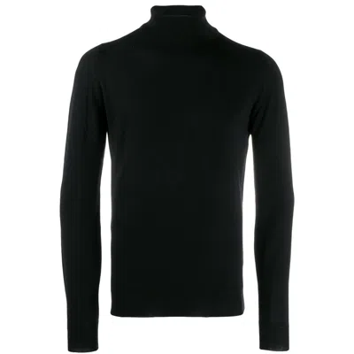 John Smedley Turtleneck Wool Sweater In Black