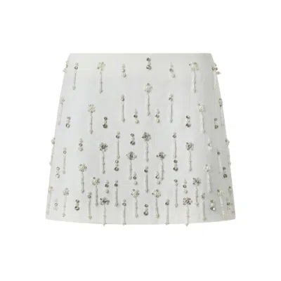 Pinko Crystal-embellished Double-breasted Jacket In White