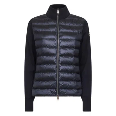 Moncler Padded Quilted Shell And Cotton-jersey Down Jacket In Blue
