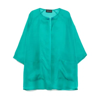 Gianluca Capannolo Silk Coat In Blue