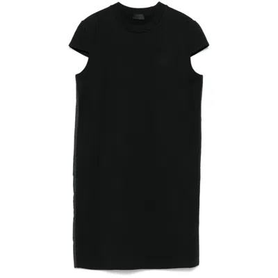 Moncler Logo Patch Crewneck Dress In Black