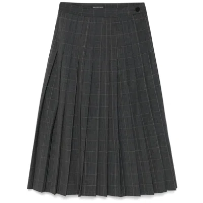 Balenciaga Double Skirt With Adhesive Tape In Gray