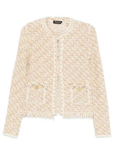 Fabiana Filippi Bicolor Tweed Boucle Jacket In Neutral