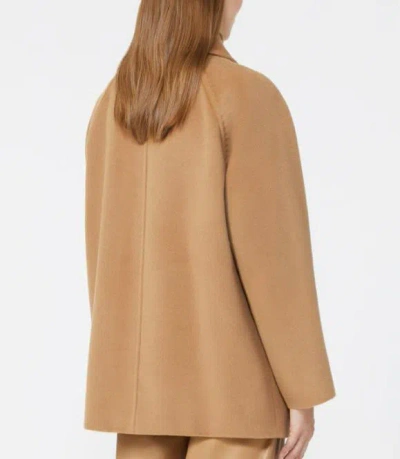 Max Mara Double-breasted Wool Pea Coat In Brown