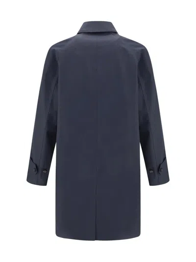 Burberry Men Camden Heritage Coat In Blue