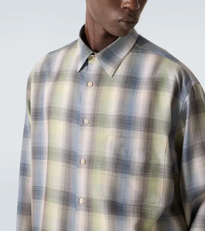 Auralee Long Sleeve Button-down Check Shirt In Multi