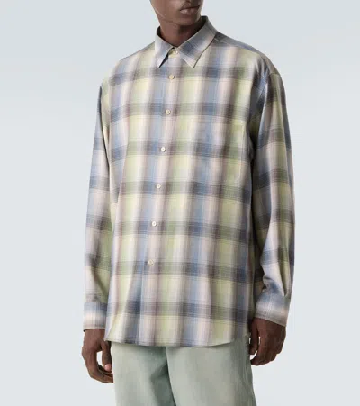 Auralee Long Sleeve Button-down Check Shirt In Multi