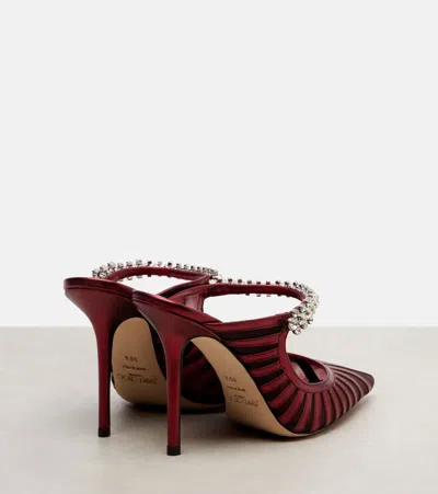 Jimmy Choo Bing 65 Embellished Leather And Mesh Pumps In Brown