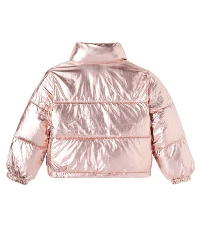 Molo Hansine Metallic Puffer Jacket In Pink