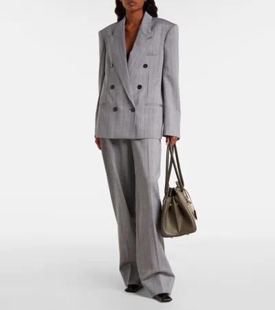 Stella Mccartney Ryder Large Tote Bag In Embossed Grainy Eco Mat In Green