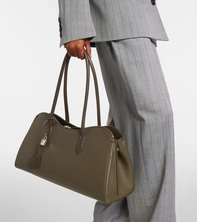 Stella Mccartney Ryder Large Tote Bag In Embossed Grainy Eco Mat In Green