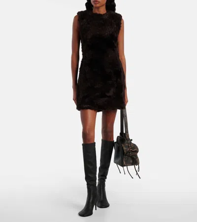 Acne Studios Dapacho Minidress In Brown