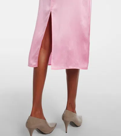 Gucci Halter Neck Midi Dress With Belt Detail In Pink