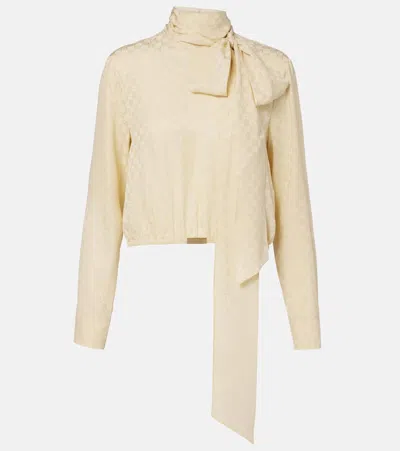Gucci Schluppenbluse Gg Aus Seide In Gray