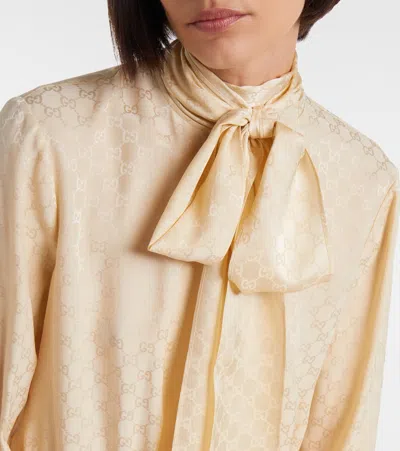 Gucci Schluppenbluse Gg Aus Seide In Gray