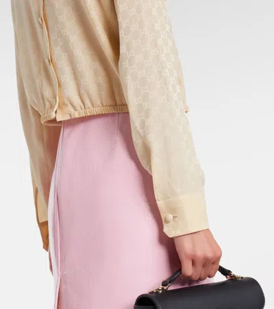 Gucci Schluppenbluse Gg Aus Seide In Gray