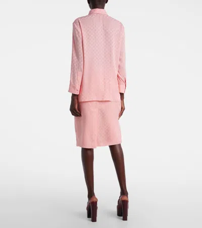 Gucci Long Sleeve Shirt Regular Collar In Pink