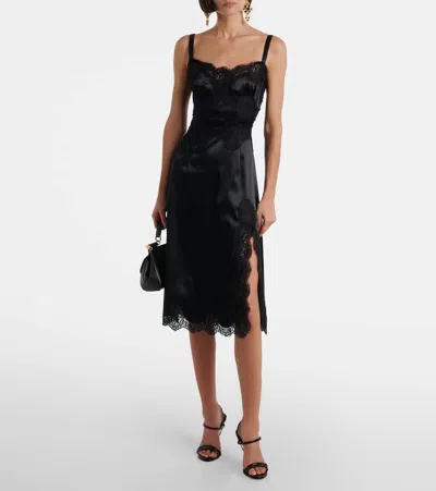 Dolce & Gabbana Black Polished Calf Leather Sandals