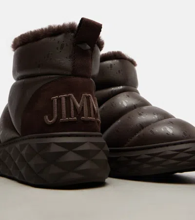 Jimmy Choo Solid Color Snow Boots In Brown