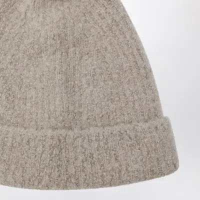 The Row Leomir Beanie In And Silk Blend In Brown