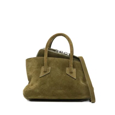 Attico La Passeggiata Mini Leather Tote In Green