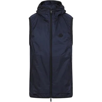 Moncler Moretan Zip-up Vest In Blue