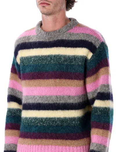 Erl Multicolor Striped Alpaca Sweater In Multi