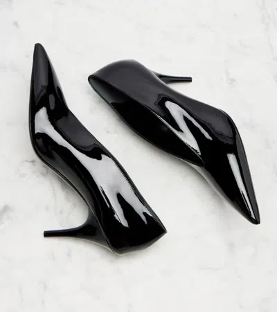 Gucci Musa Vernic Patent Leather Anklet Pumps In Animal Print